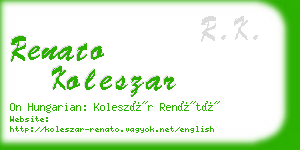 renato koleszar business card